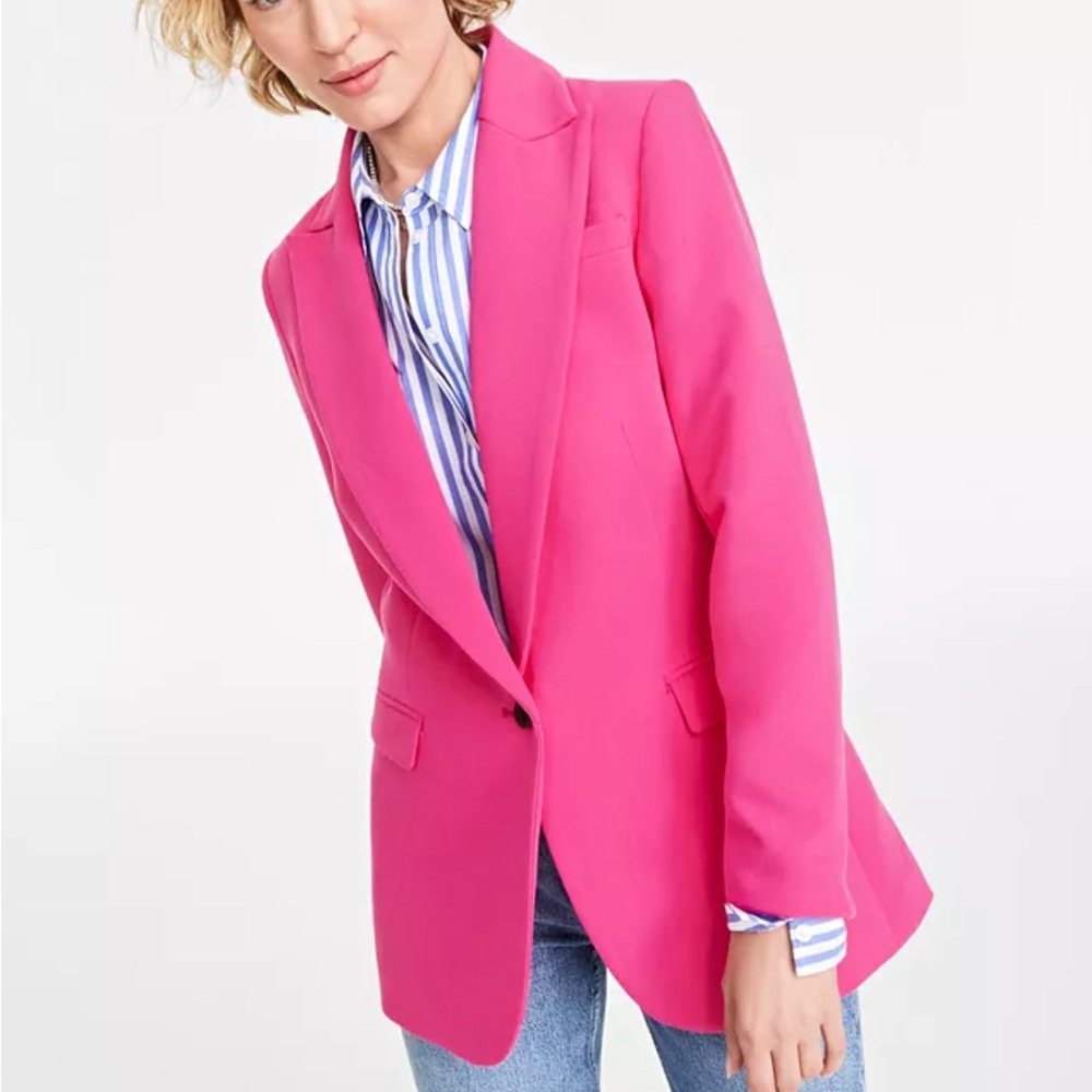 ON 34th Women's Solid One-Button Boyfriend Blazer